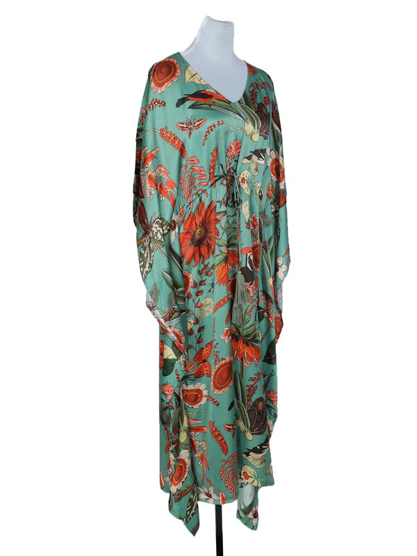 FLORAL MODAL SATIN KIMONO