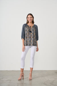 KOSMOS PRINT BLOUSE RAGLAN SLEEVE