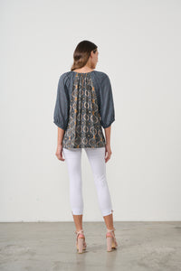 KOSMOS PRINT BLOUSE RAGLAN SLEEVE