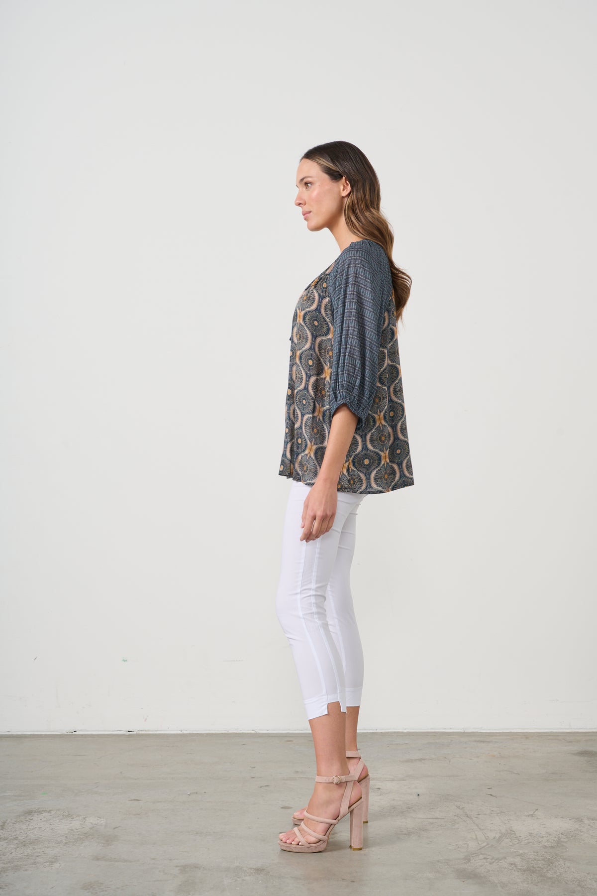 KOSMOS PRINT BLOUSE RAGLAN SLEEVE