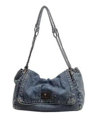 DENIM BAG WITH CHAIN STRAP