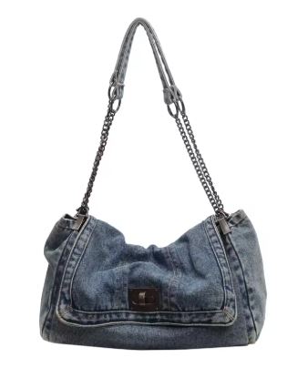 DENIM BAG WITH CHAIN STRAP