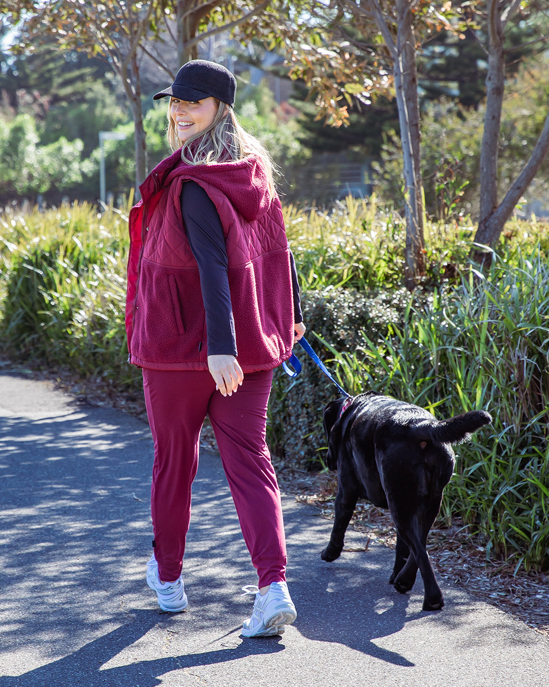 FREEDOM QUILTED FLEECE VEST PLUM