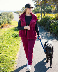 FREEDOM QUILTED FLEECE VEST PLUM