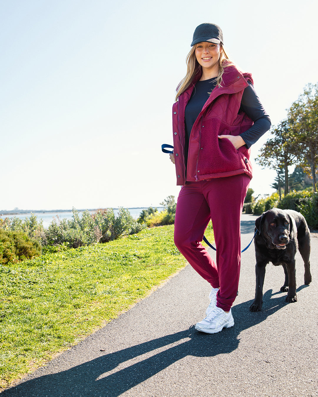 FREEDOM QUILTED FLEECE VEST PLUM