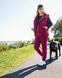 FREEDOM QUILTED FLEECE VEST PLUM