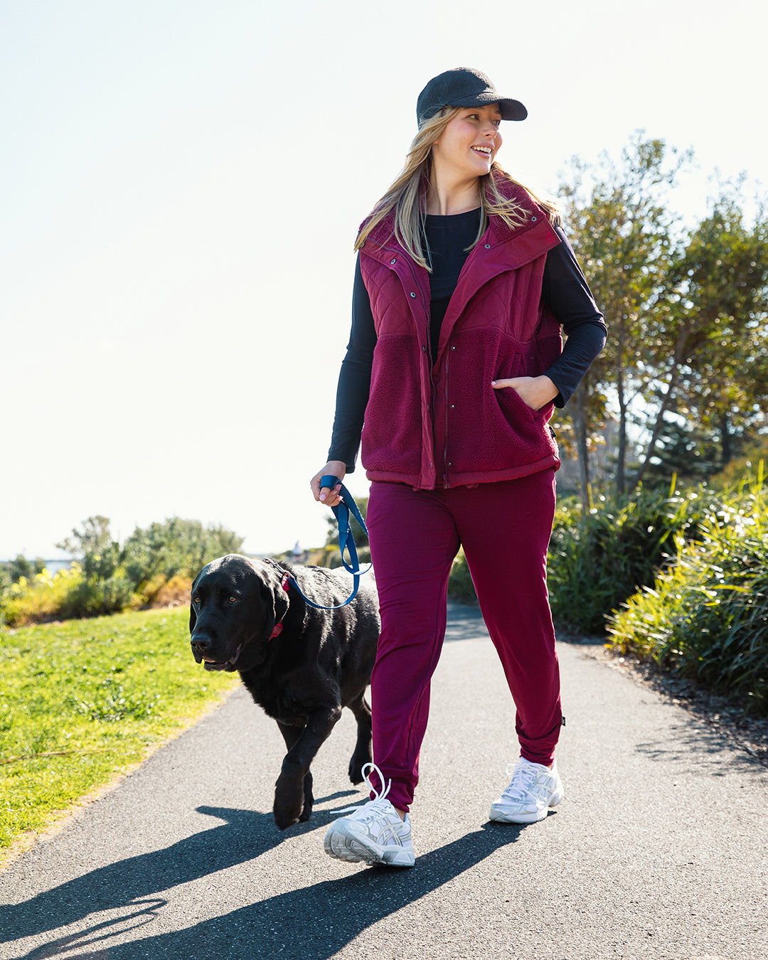 FREEDOM QUILTED FLEECE VEST PLUM