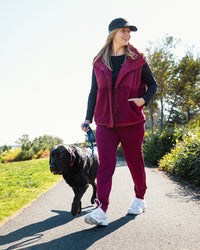 FREEDOM QUILTED FLEECE VEST PLUM