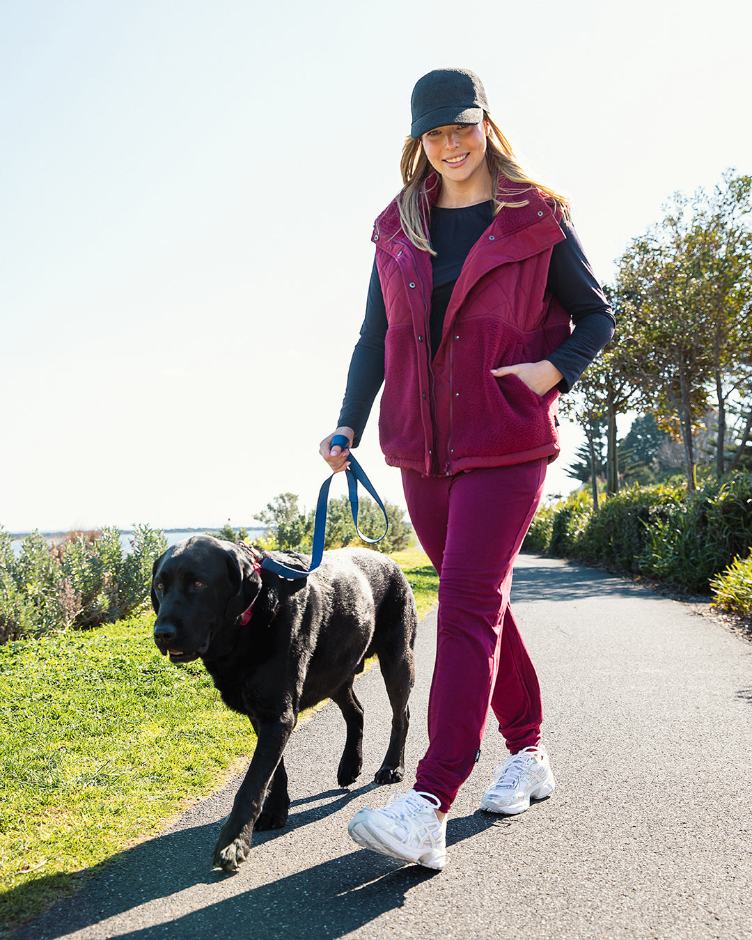 FREEDOM QUILTED FLEECE VEST PLUM