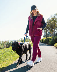 FREEDOM QUILTED FLEECE VEST PLUM