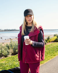 FREEDOM QUILTED FLEECE VEST PLUM