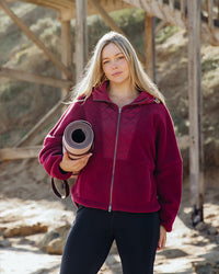 FREEDOM QUILTED FLEECE JACKET PLUM