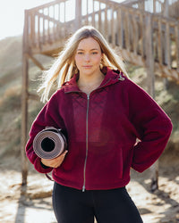 FREEDOM QUILTED FLEECE JACKET PLUM