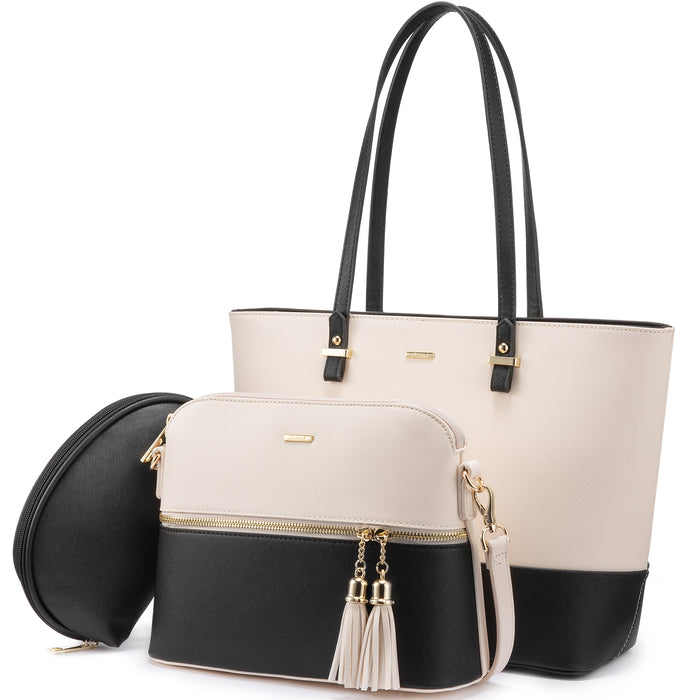 DANI SHOULDER CROSSBODY CLUTCH BAG TRIO WHITE BLACK