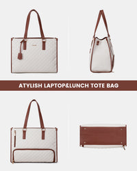 MADDIE LAPTOP COOLER BAG QUILTED VANILLA/TAN