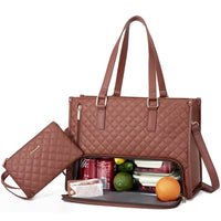 MADDIE LAPTOP COOLER BAG QUILTED TAN