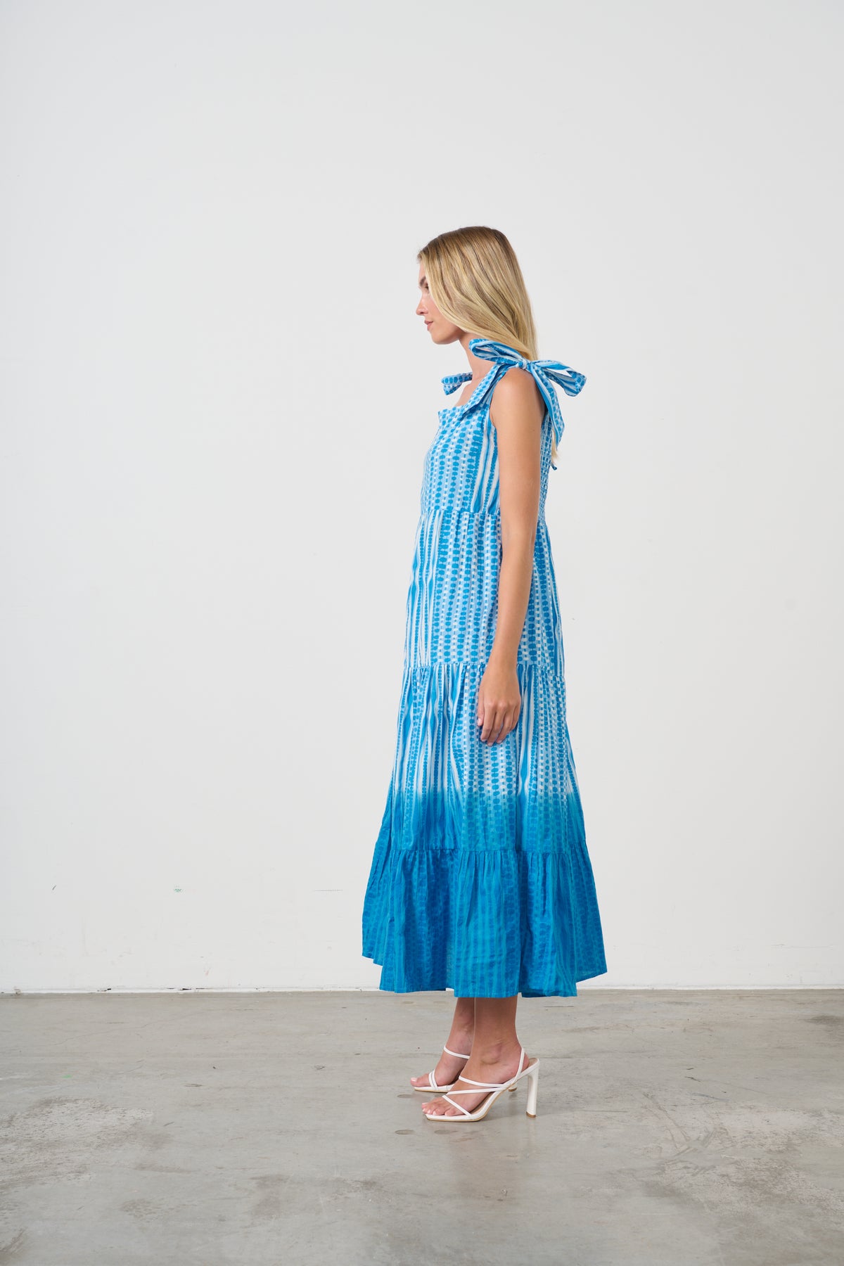DIP DYE DRESS TIE STRAPS ELECTRIC BLUE
