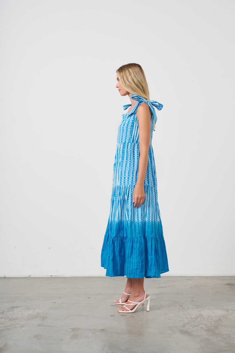 DIP DYE DRESS TIE STRAPS ELECTRIC BLUE