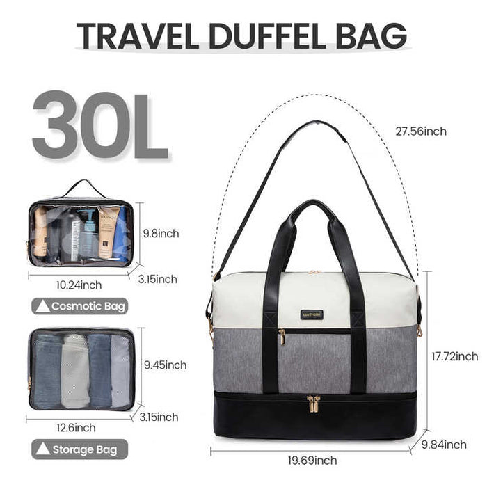 WREN TRAVEL/GYM BAG VANILLA/WHITE/BLACK