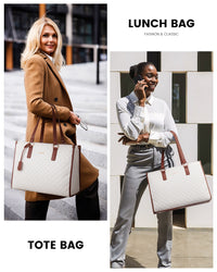 MADDIE LAPTOP COOLER BAG QUILTED VANILLA/TAN