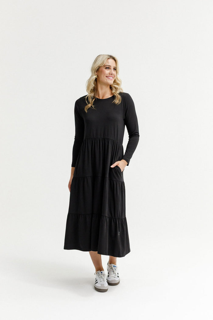 LONG SLEEVE KENDALL DRESS BLACK