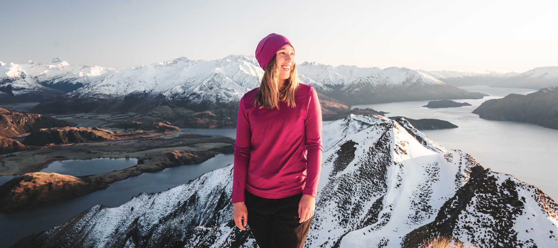Merino Wool Clothing NZ | Thermal Base and Outer Layers Crew Neck | Ebony Hiking Skiing