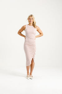 NIKITA DRESS IVORY / BLOOM STRIPES