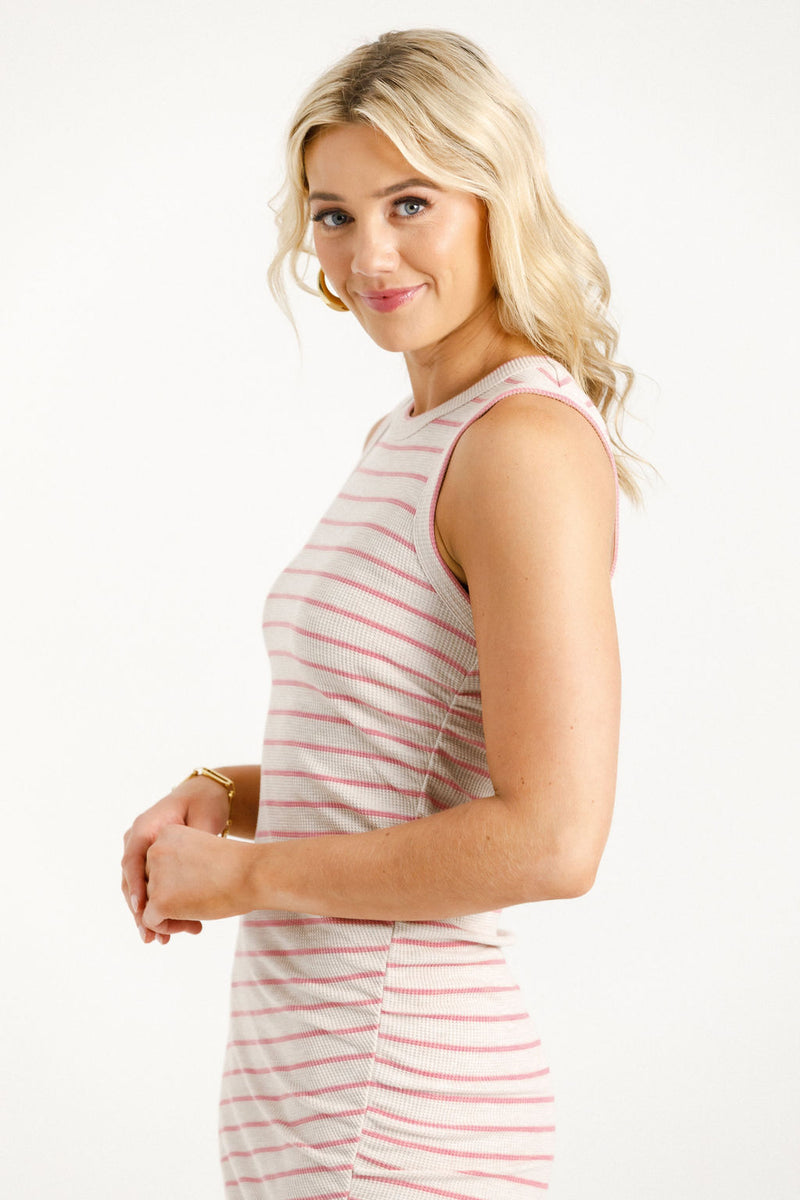 NIKITA DRESS IVORY / BLOOM STRIPES