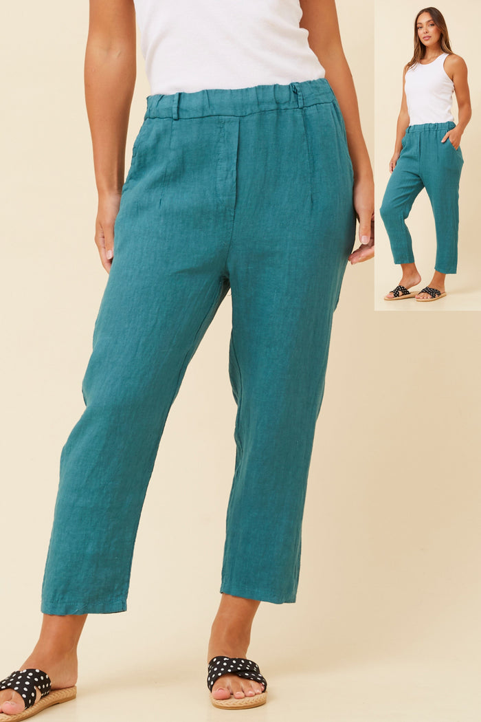 CLASSIC ELASTIC WAIST LINEN PANT