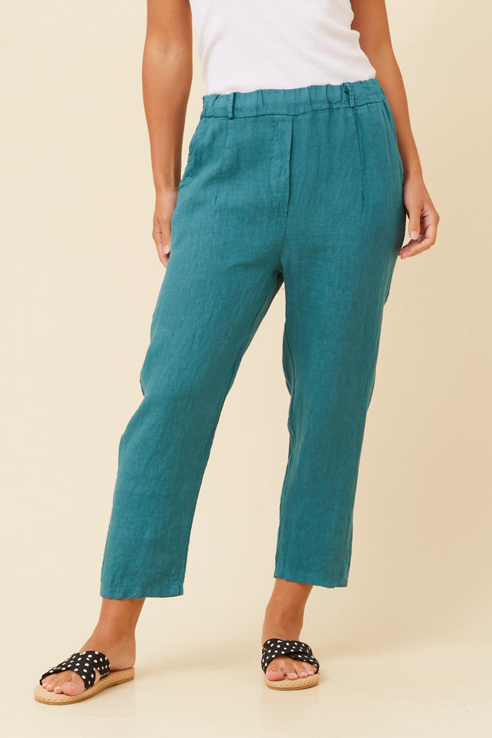 CLASSIC ELASTIC WAIST LINEN PANT