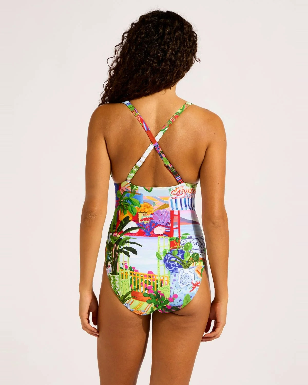 DEEP V NECK ONE PIECE LA BOCA SAPPHIRE