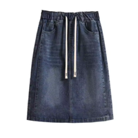 DENIM SHORT SKIRT MID BLUE