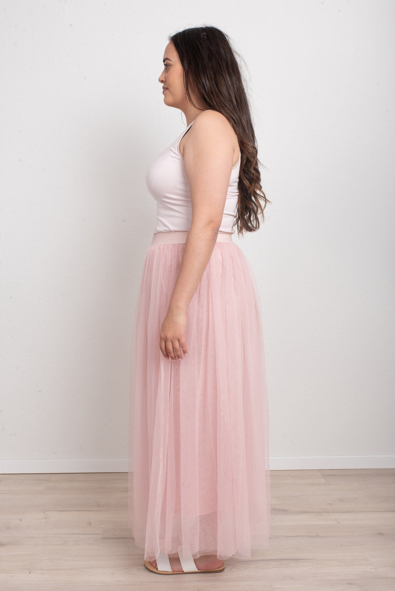 FAIRYTALE 3 LAYER TULLE MESH SKIRT PINK