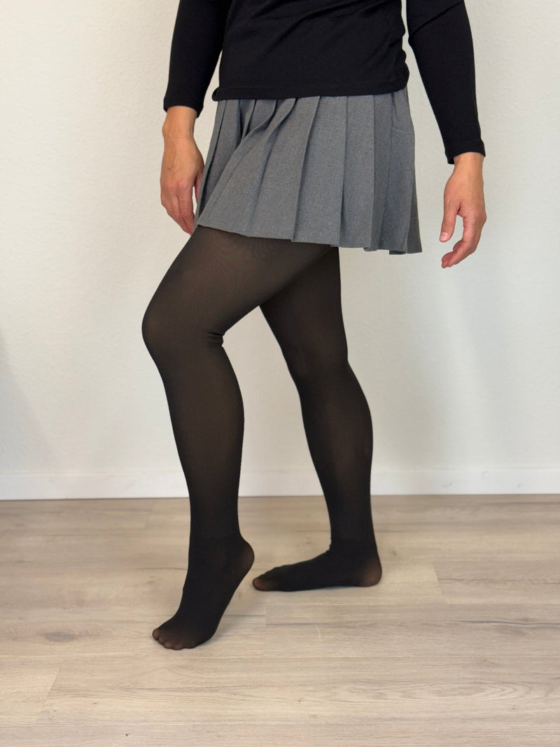 Fleece Lined Thermal Legging Tights Plus Size Nude/Black NZ