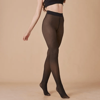 ACCESSORIES_FLEECE LINED THERMAL LEGGING TIGHTS SINGLE SEAM SOFT WAISTBAND NUDE/BLACK _ FLEECE LINED THERMAL LEGGING TIGHTS SINGLE SEAM SOFT WAISTBAND NUDE/BLACK _ Ebony Boutique NZ