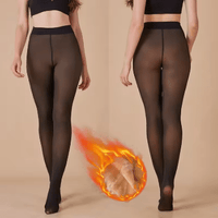 ACCESSORIES_FLEECE LINED THERMAL LEGGING TIGHTS SINGLE SEAM SOFT WAISTBAND NUDE/BLACK _ FLEECE LINED THERMAL LEGGING TIGHTS SINGLE SEAM SOFT WAISTBAND NUDE/BLACK _ Ebony Boutique NZ