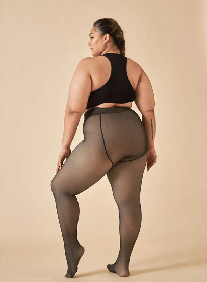 ACCESSORIES_FLEECE LINED THERMAL LEGGING TIGHTS THICK 300g NUDE BLACK _ FLEECE LINED THERMAL LEGGING TIGHTS THICK 300g NUDE BLACK _ Ebony Boutique NZ