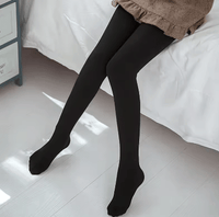 ACCESSORIES_KIDS FLEECE LINED THERMAL LEGGING TIGHTS SOLID BLACK _ KIDS FLEECE LINED THERMAL LEGGING TIGHTS SOLID BLACK _ Ebony Boutique NZ