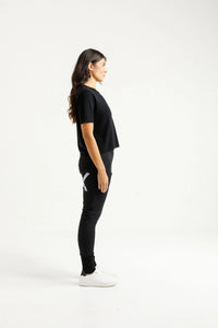 ALPINE APARTMENT PANT BLACK WITH LILAC X