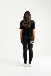 ALPINE APARTMENT PANT BLACK WITH LILAC X