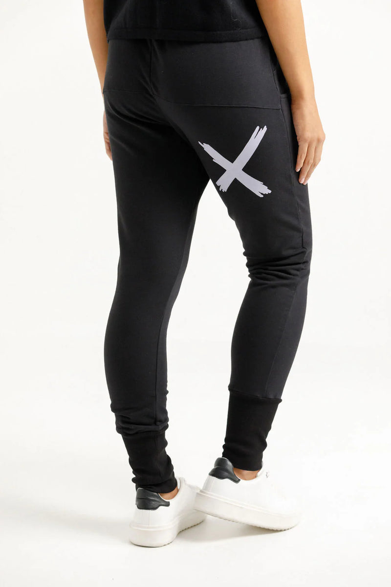 ALPINE APARTMENT PANT BLACK WITH LILAC X