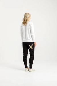 ALPINE APARTMENT PANTS BLACK WITH GOLD X