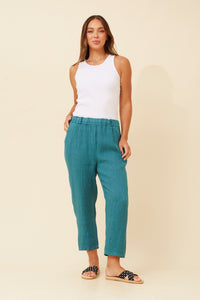 BOTTEGA MODA_CLASSIC ELASTIC WAIST LINEN PANT _ CLASSIC ELASTIC WAIST LINEN PANT _ Ebony Boutique NZ