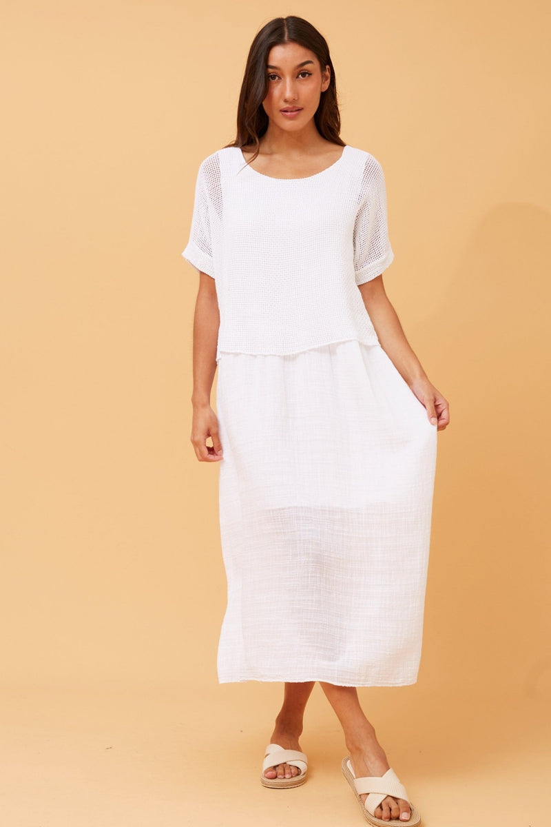 BOTTEGA MODA_COTTON LAYERED DRESS _ COTTON LAYERED DRESS _ Ebony Boutique NZ