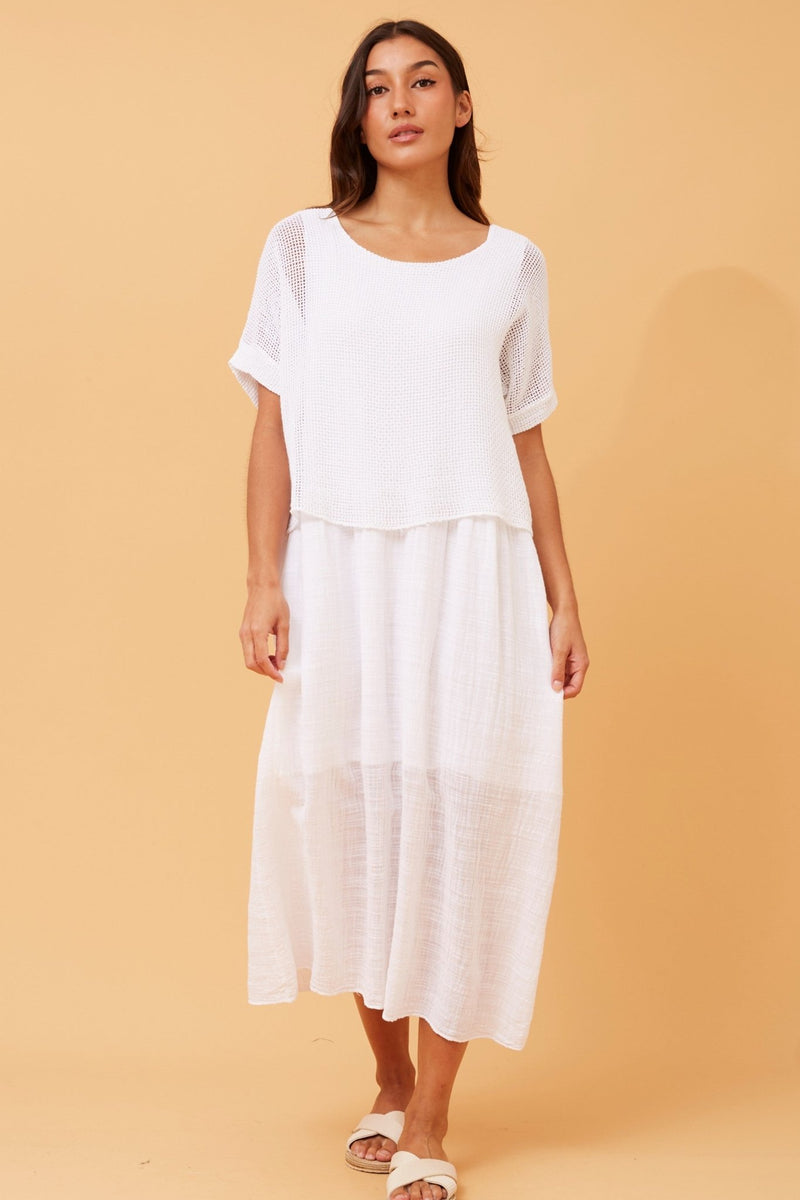 BOTTEGA MODA_COTTON LAYERED DRESS _ COTTON LAYERED DRESS _ Ebony Boutique NZ