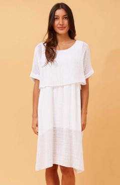 BOTTEGA MODA_COTTON LAYERED DRESS _ COTTON LAYERED DRESS _ Ebony Boutique NZ