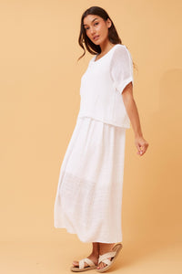 BOTTEGA MODA_COTTON LAYERED DRESS _ COTTON LAYERED DRESS _ Ebony Boutique NZ