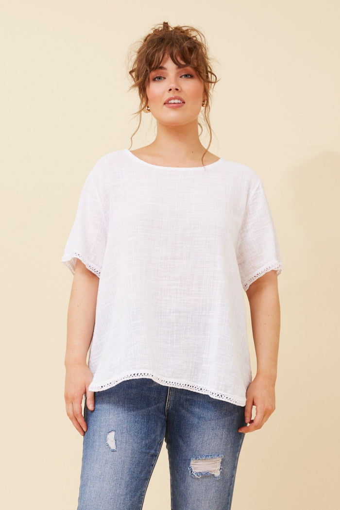 BOTTEGA MODA_COTTON SCOOP NECK TOP WHITE _ COTTON SCOOP NECK TOP WHITE _ Ebony Boutique NZ