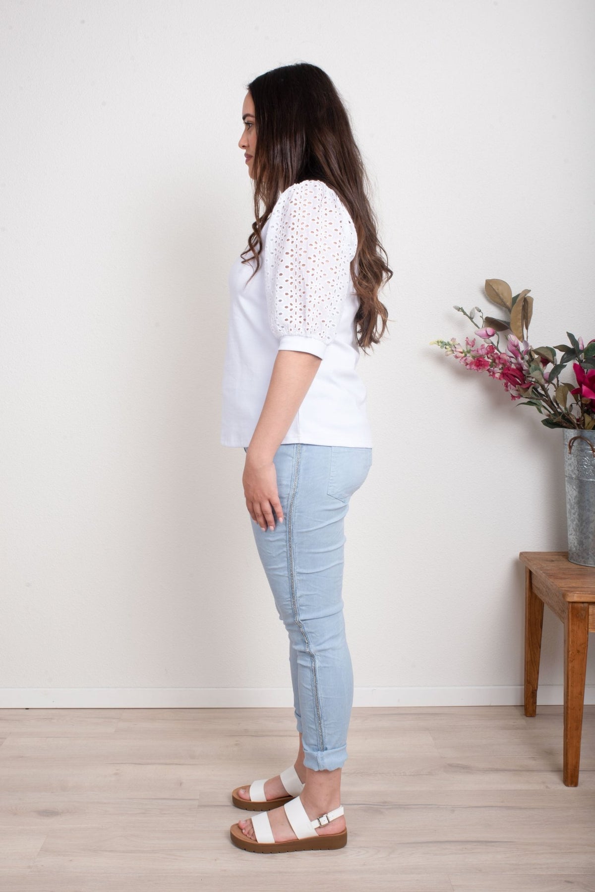 BOTTEGA MODA_DENIM DREAM VINTAGE WASH GLAM LUXE JOGGER JEANS LIGHT DENIM _ DENIM DREAM VINTAGE WASH GLAM LUXE JOGGER JEANS LIGHT DENIM _ Ebony Boutique NZ