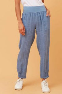 BOTTEGA MODA_JERSEY WAIST LINEN PANT _ JERSEY WAIST LINEN PANT _ Ebony Boutique NZ